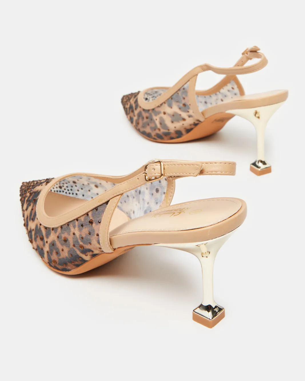 Women Beige Animal Embellished Slingback sold by Redtag product image thumbnail 4