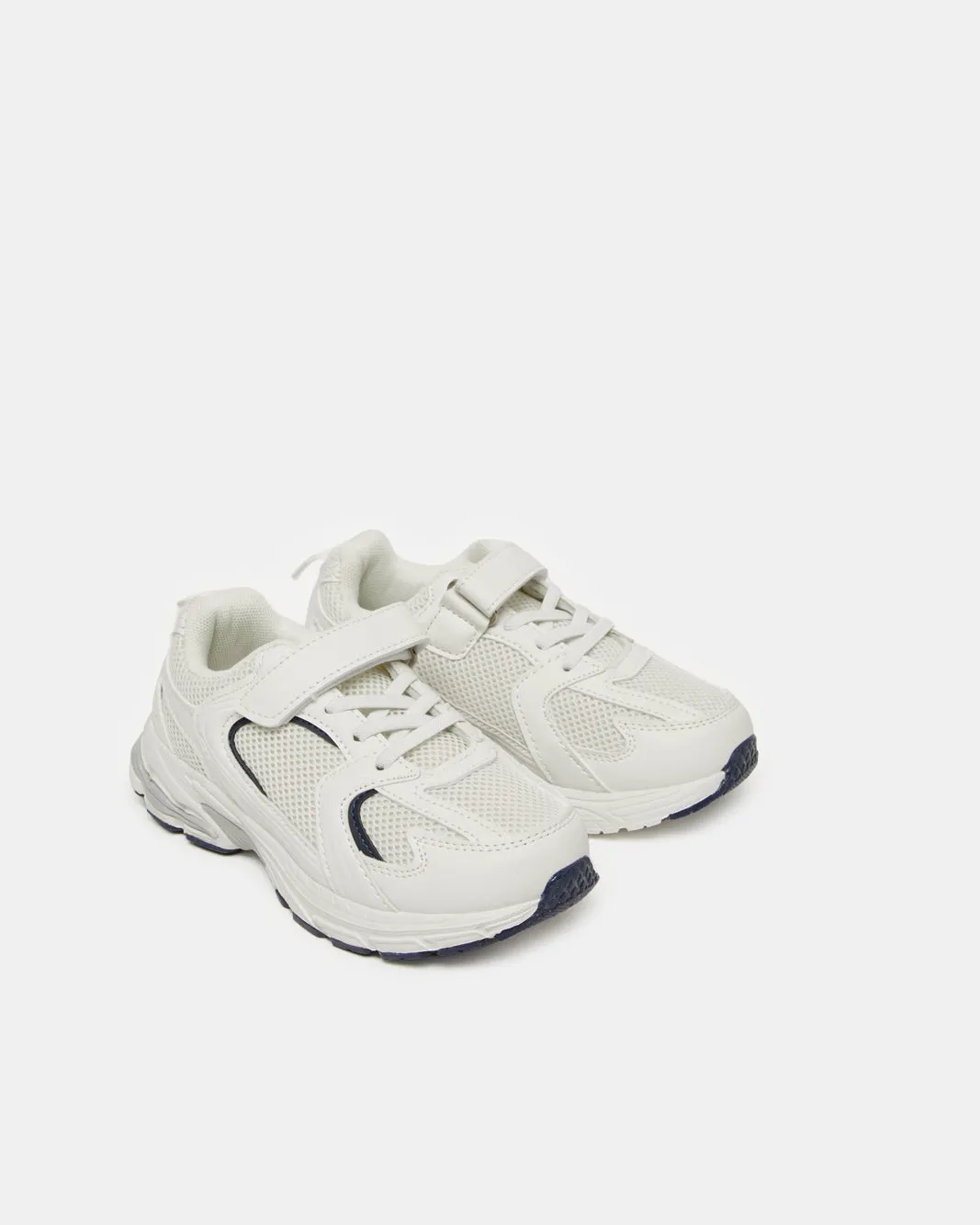 Boys White Material Block Trainers sold by Redtag product image thumbnail 2