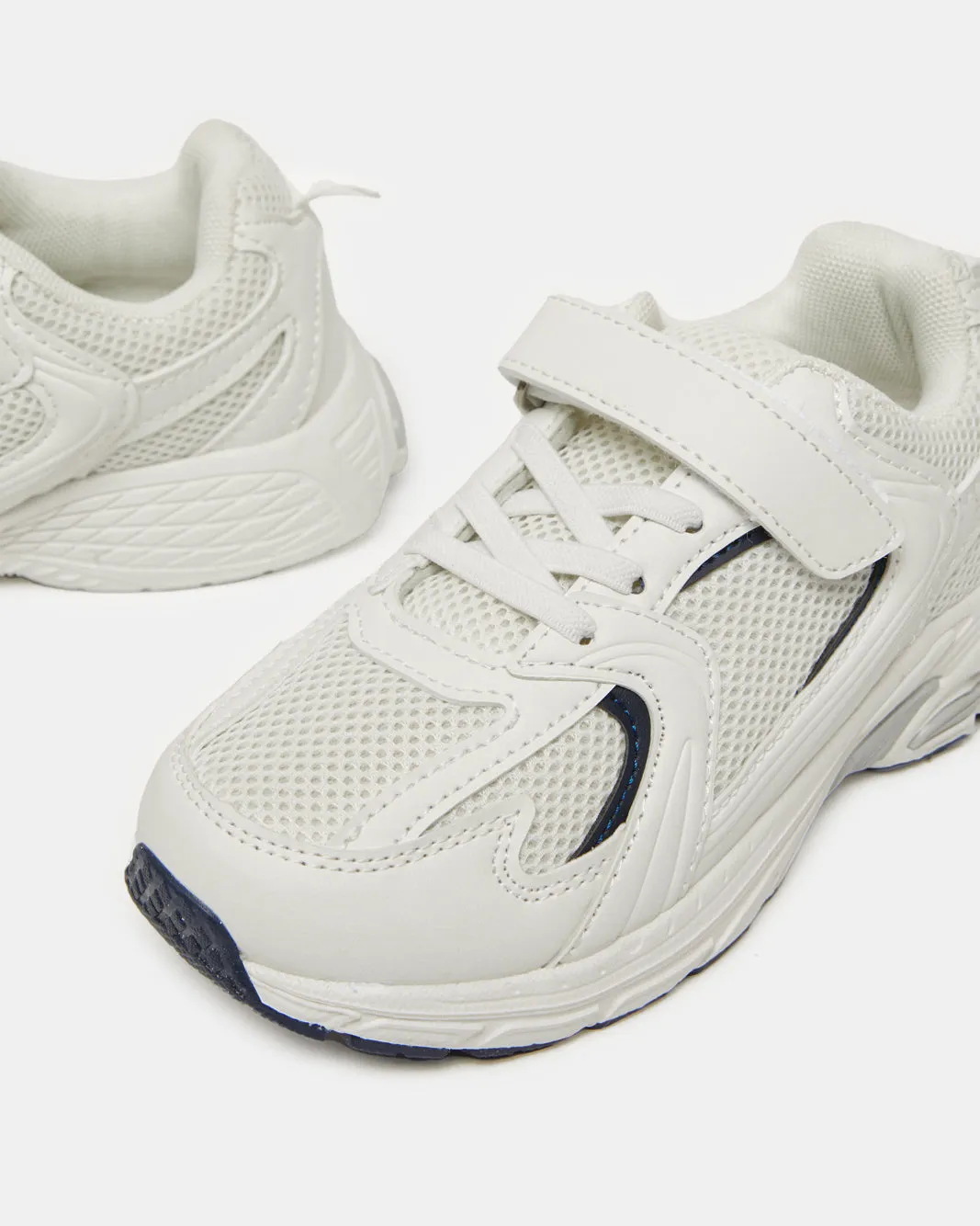 Boys White Material Block Trainers sold by Redtag product image thumbnail 3