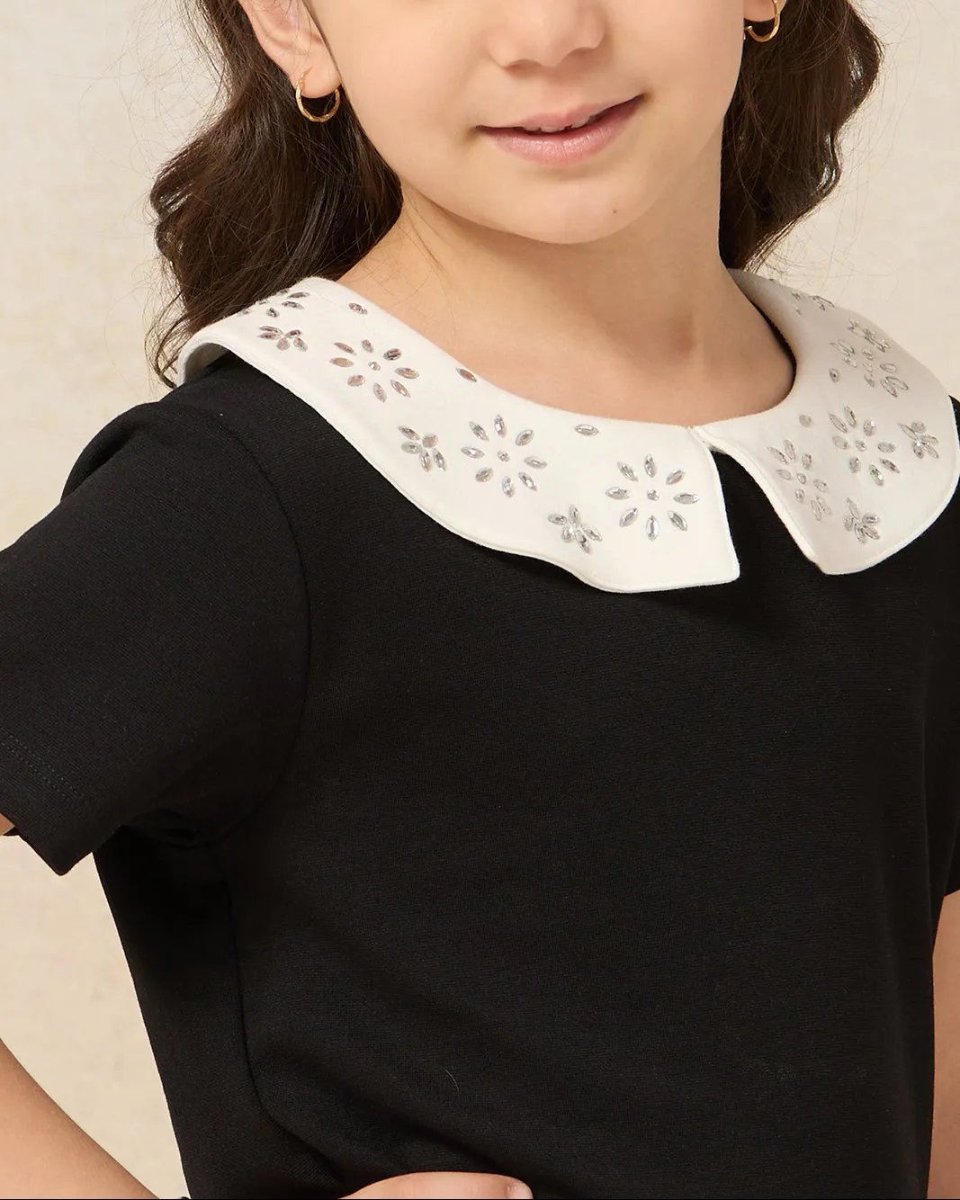 Girls Black Embellished Casual Top sold by Redtag product image thumbnail 4