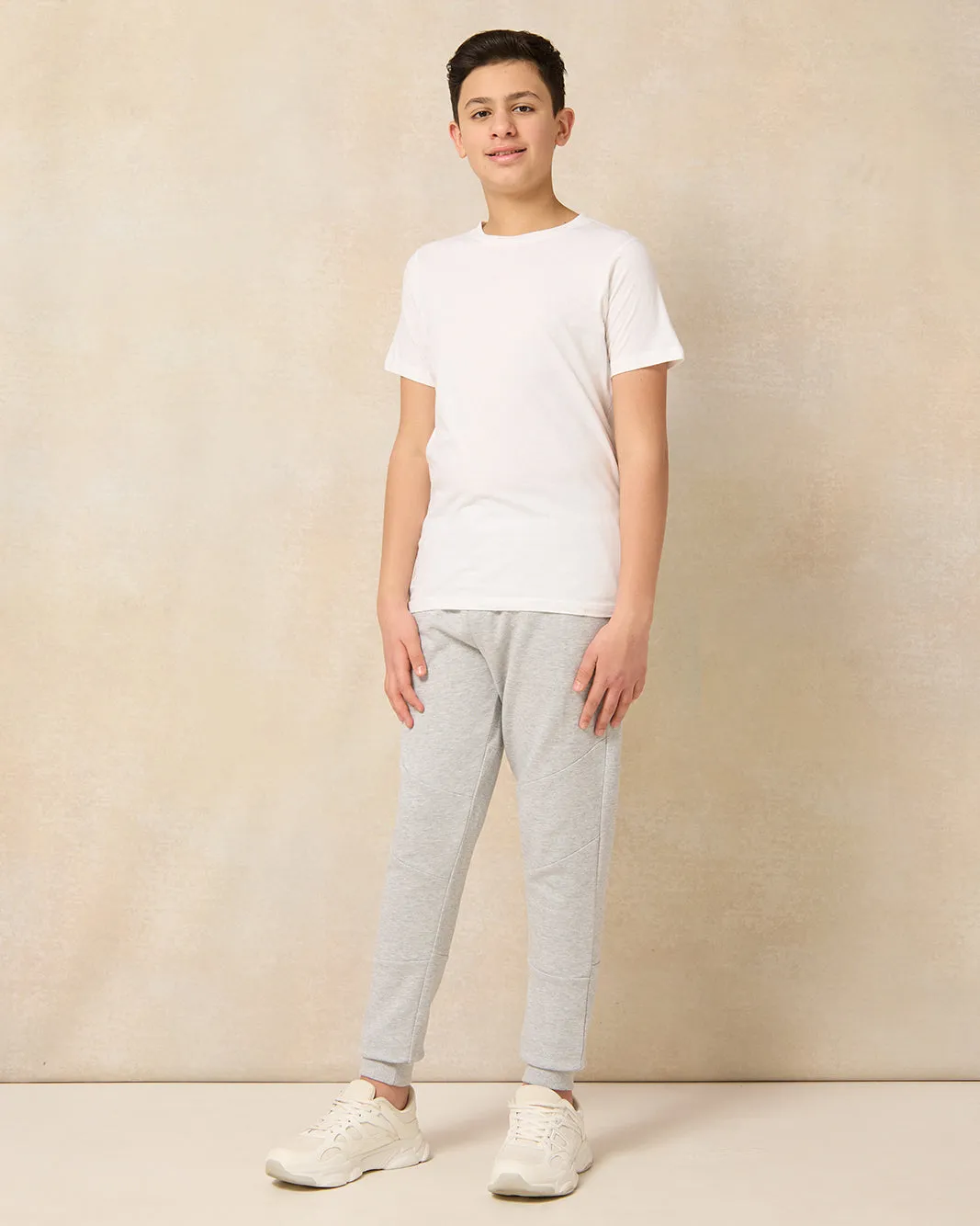 Senior Boys Grey Mel Plain Cut & Sew Active Pants sold by Redtag product image thumbnail 2