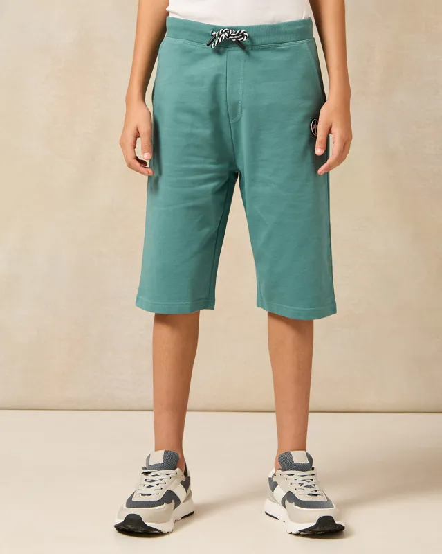 Senior Boys Teal Active Shorts sold by Redtag