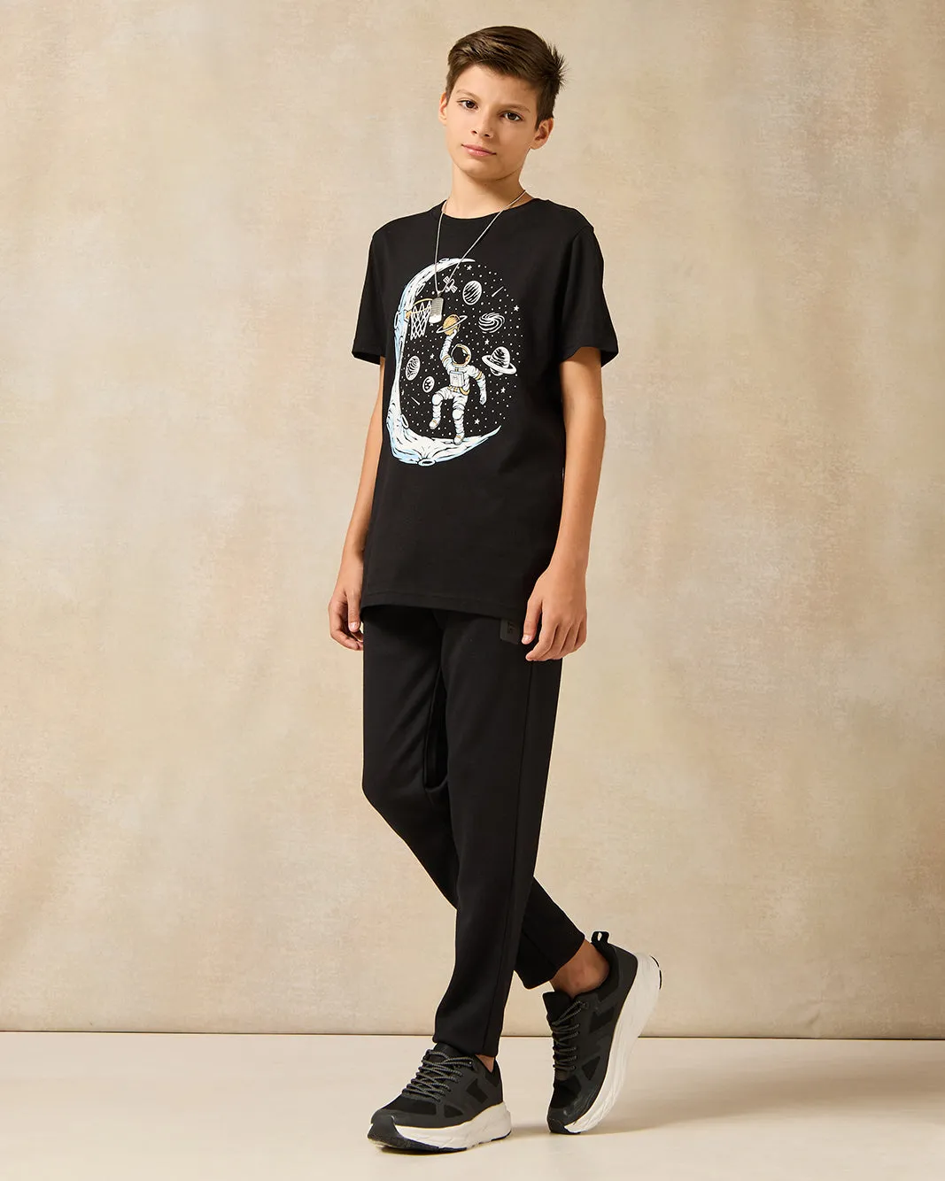 Senior Boys Black Plain Active Pants sold by Redtag product image thumbnail 2