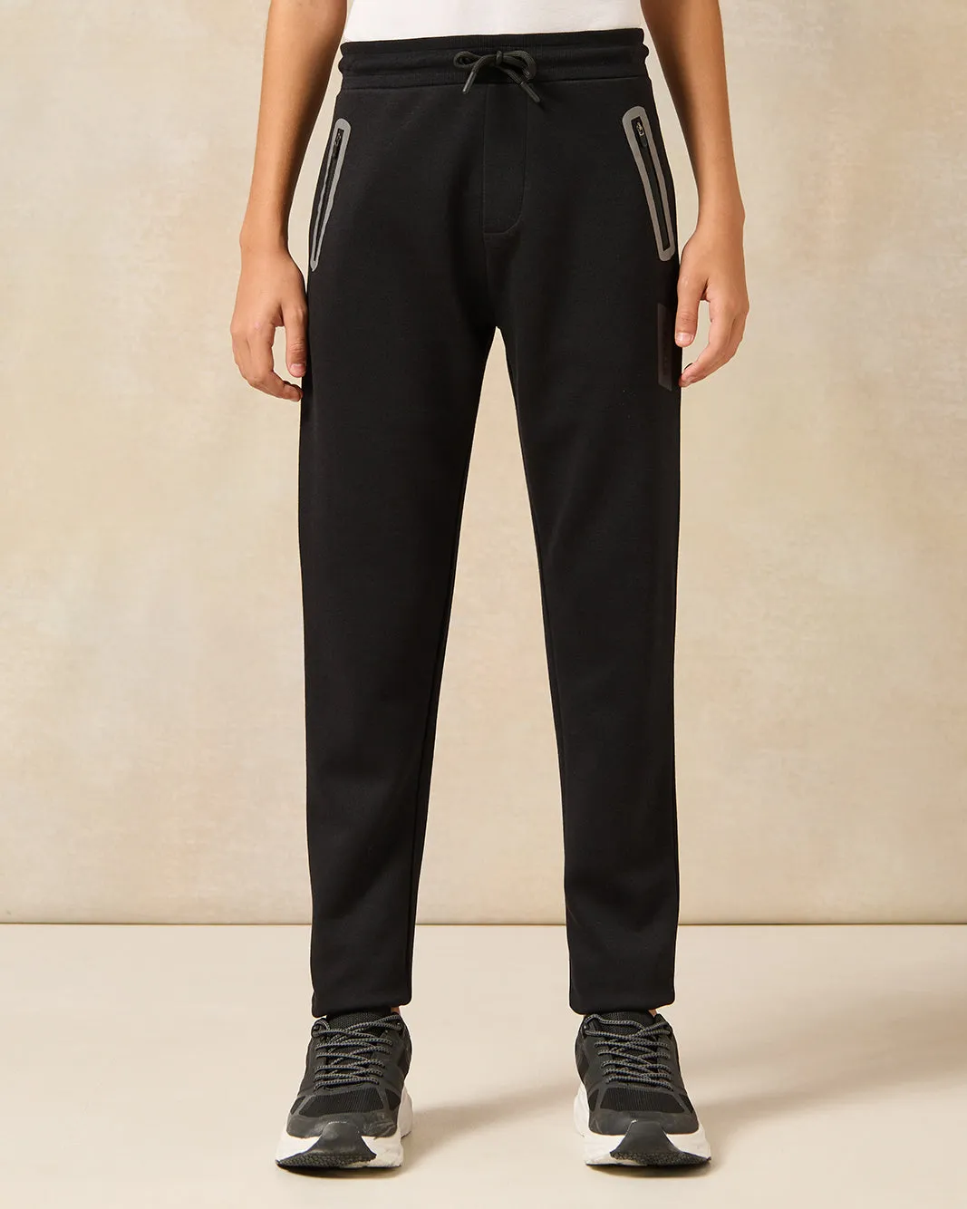 Senior Boys Black Plain Active Pants sold by Redtag