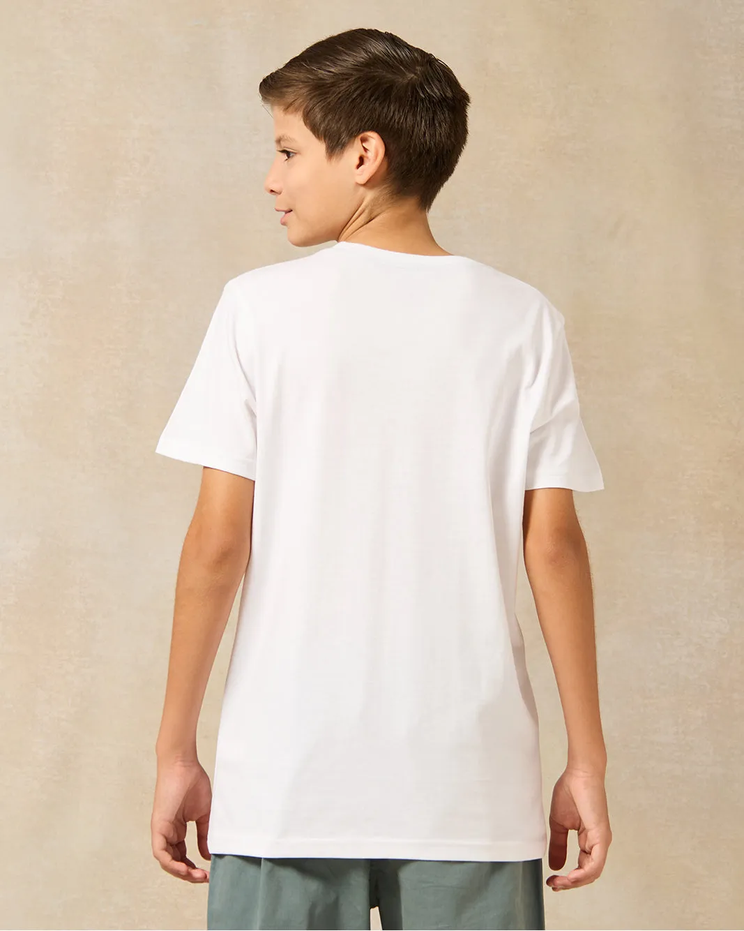 Senior Boys White Biker Print T-Shirt sold by Redtag product image thumbnail 3