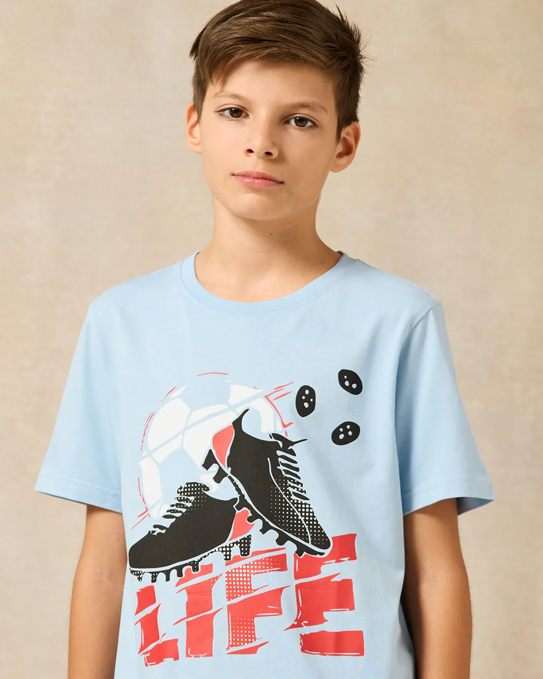 Senior Boys Blue Football Is Life T-Shirt sold by Redtag product image thumbnail 4