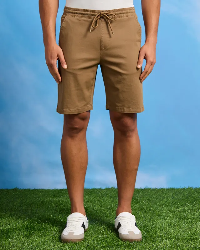 Men Brown Pull On Shorts sold by Redtag