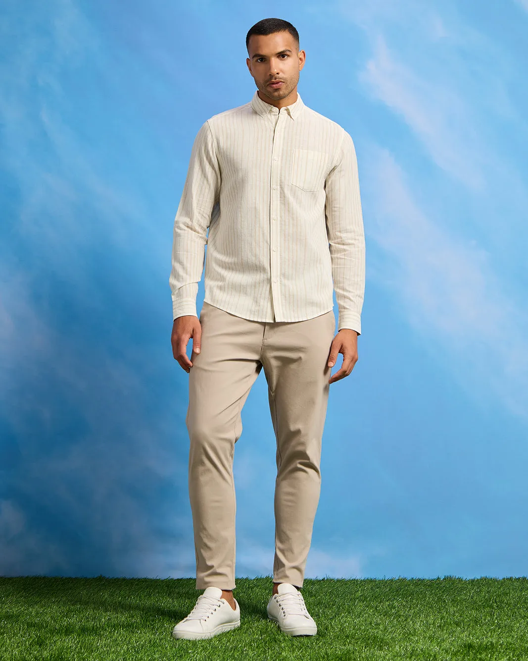 Men Beige Striped Shirt sold by Redtag product image thumbnail 2