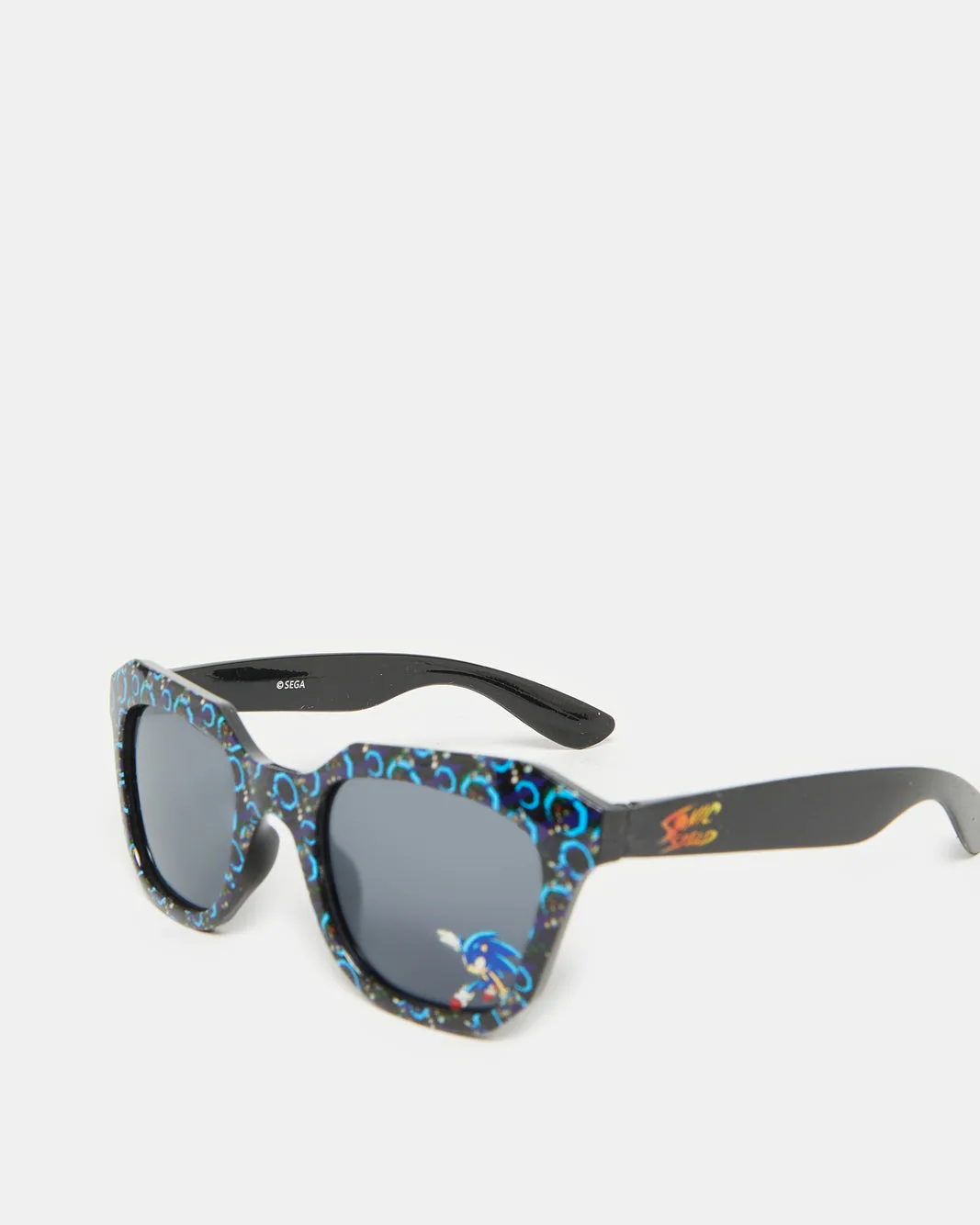 Boys Black Sonic Print Wayfarer Sunglasses sold by Redtag product image thumbnail 2