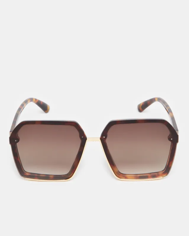 Women Brown Oversize Sunglasses sold by Redtag