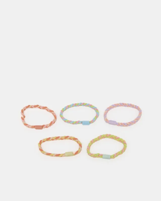 Girls Assorted Hair Elastic Set (Pack of 5) sold by Redtag