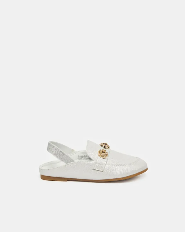 Girls White White Floral Mule sold by Redtag