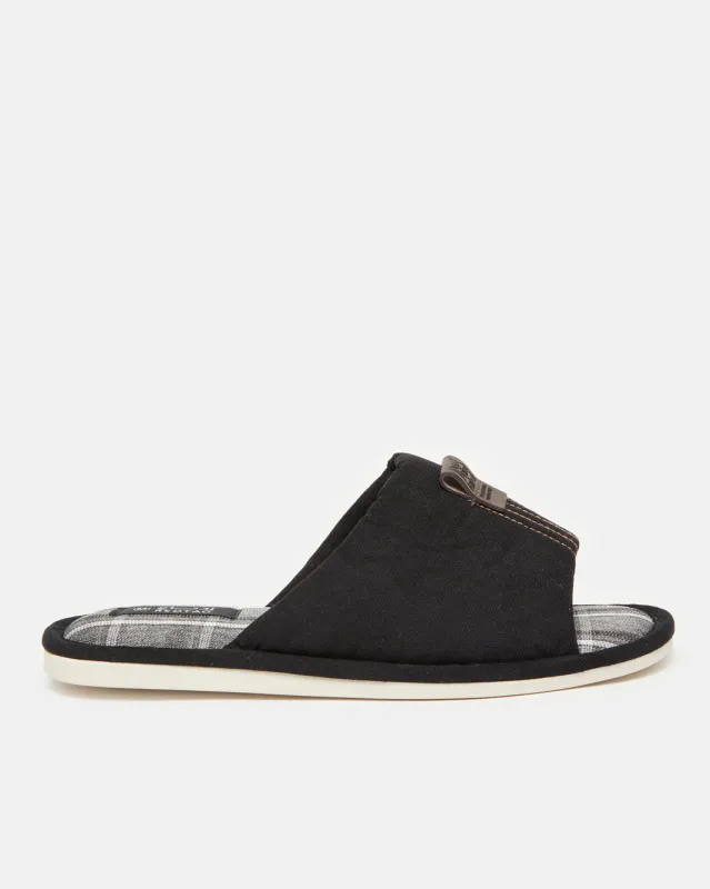 Men Black Plain Slipper sold by Redtag