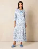 Women Blue And White Printed Nightgown sold by Redtag