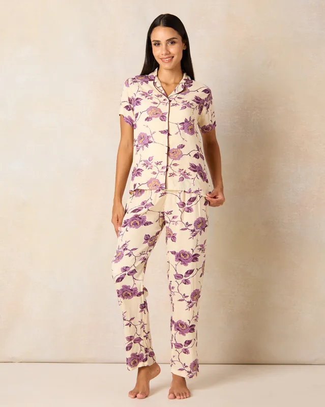 Women White Printed Pajama  Set (2 Piece) sold by Redtag