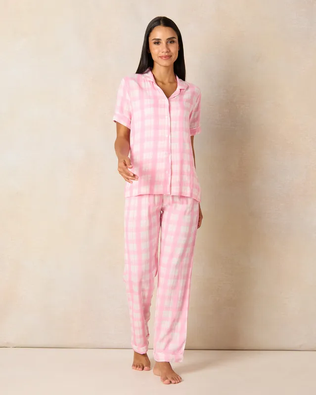 Women Pink Printed Pajama  Set (2 Piece) sold by Redtag