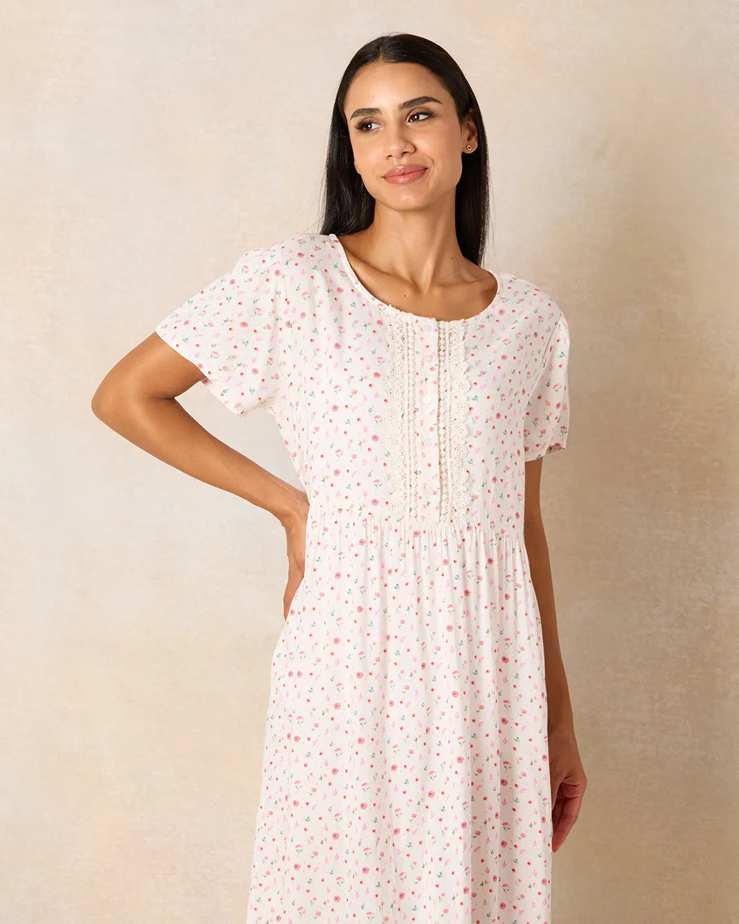Women White Printed Nightgown sold by Redtag product image thumbnail 2