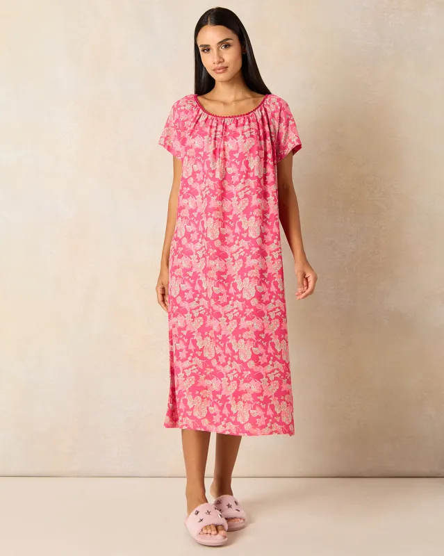 Women Pink Printed  Nightgown sold by Redtag