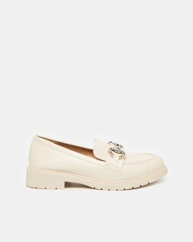 Women Beige Loafer With Buckle Trim sold by Redtag