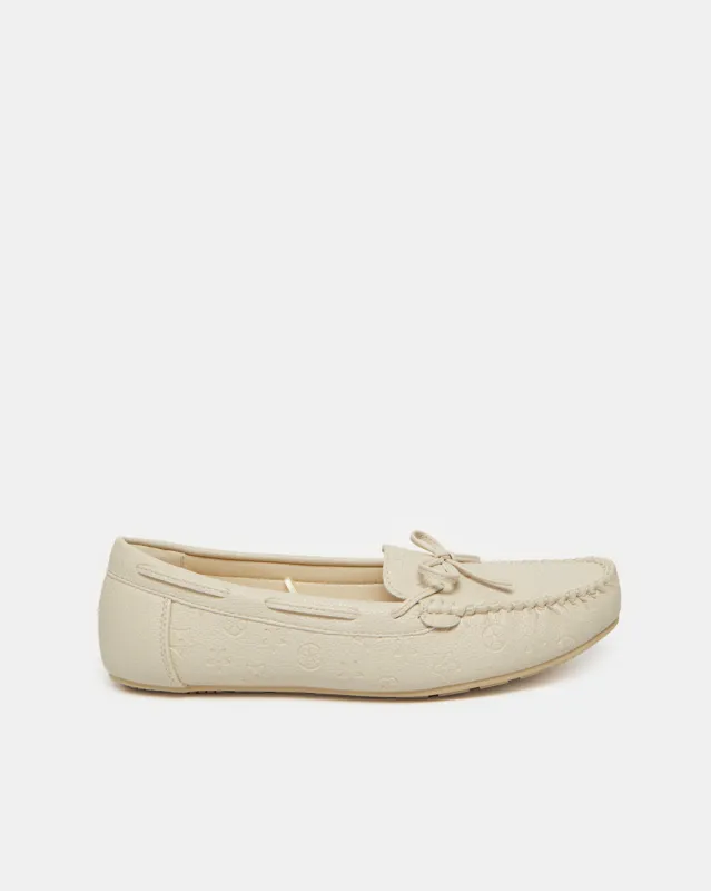 Women Beige Moccasin With Bow Trim sold by Redtag