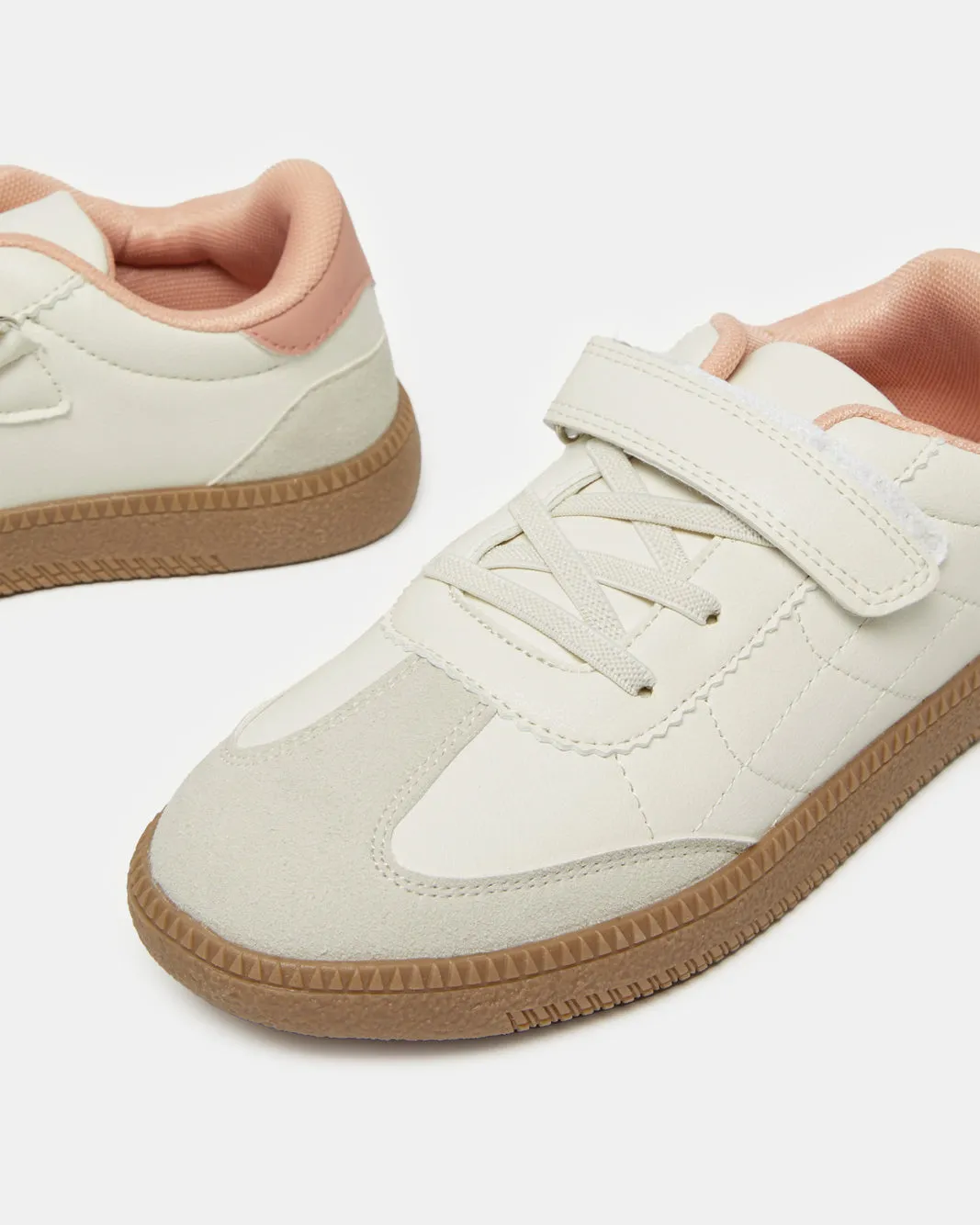 Senior Girls Cream Velcro Sneakers sold by Redtag product image thumbnail 3