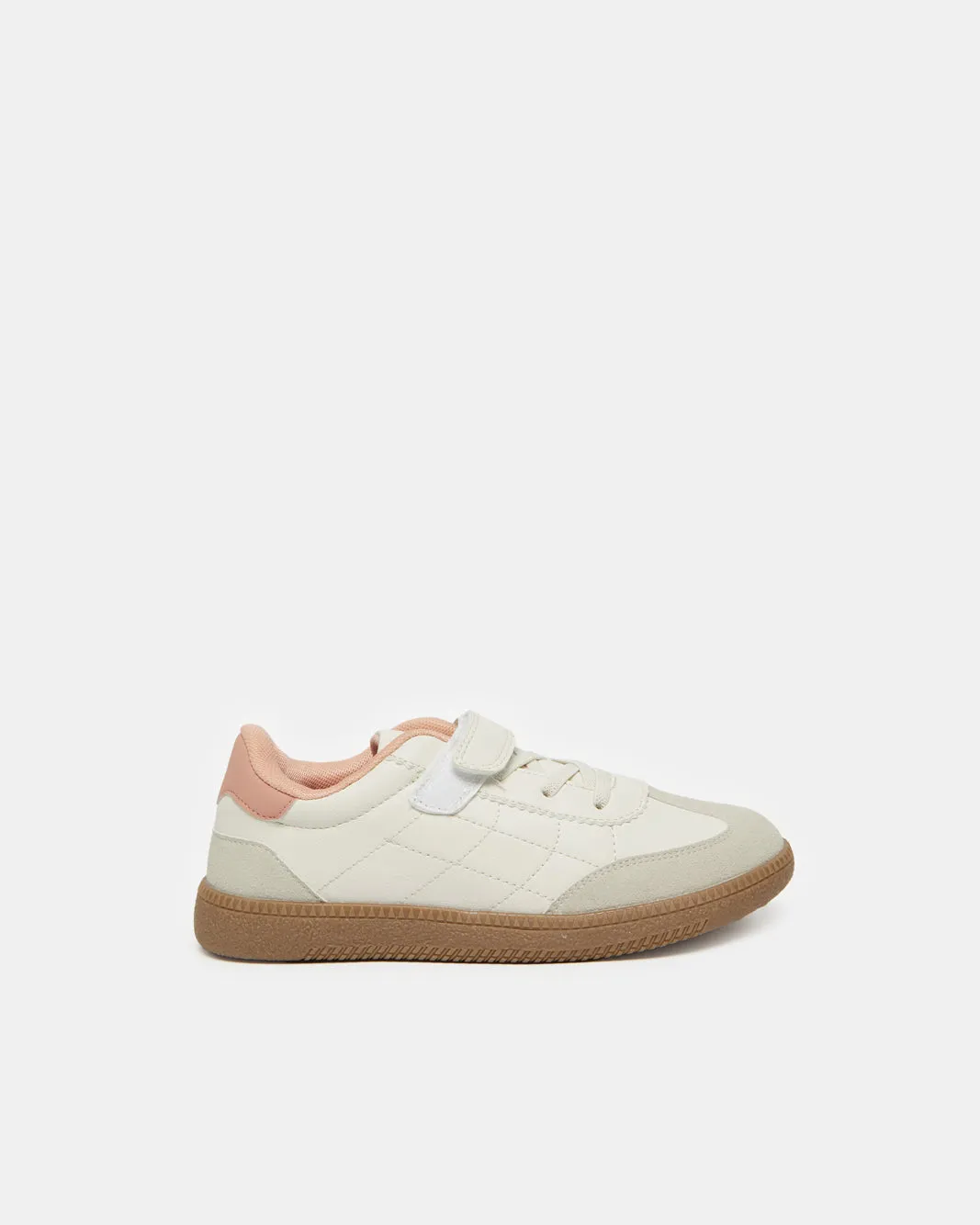 Senior Girls Cream Velcro Sneakers sold by Redtag