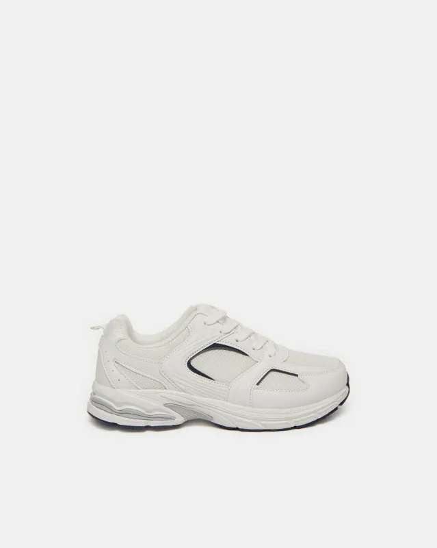 Senior Boys White Material Block Trainer sold by Redtag