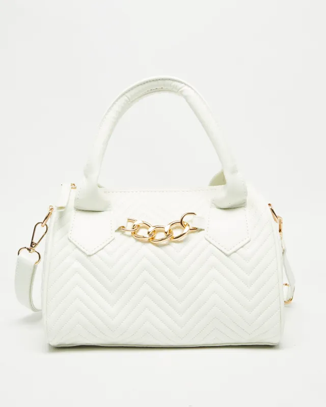 Women White Textured Day Bag sold by Redtag