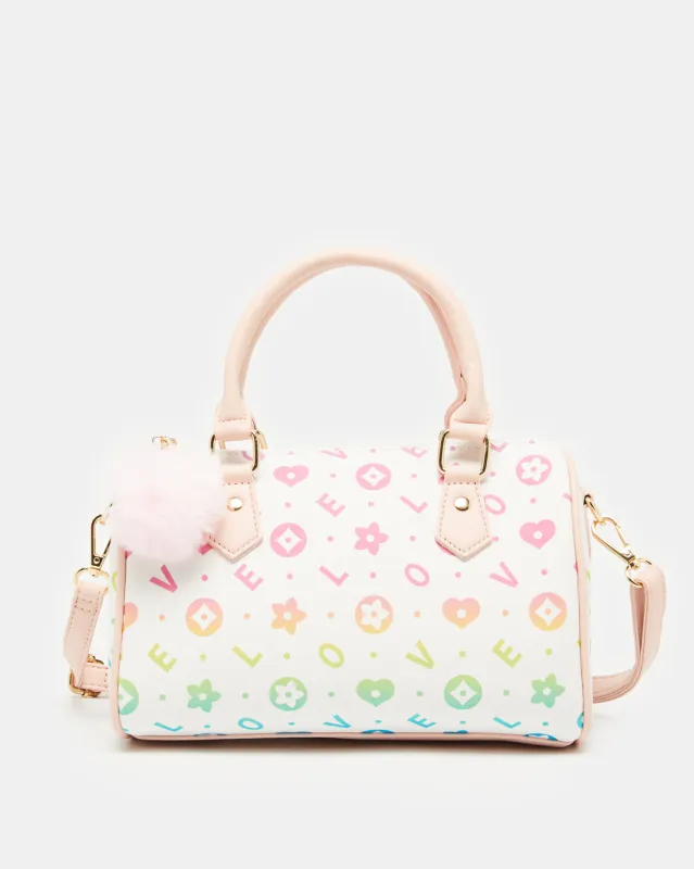 Girls White Printed Bollin Bag sold by Redtag