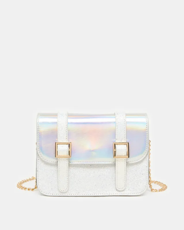 Girls Silver Embellished Crossbody Bag sold by Redtag