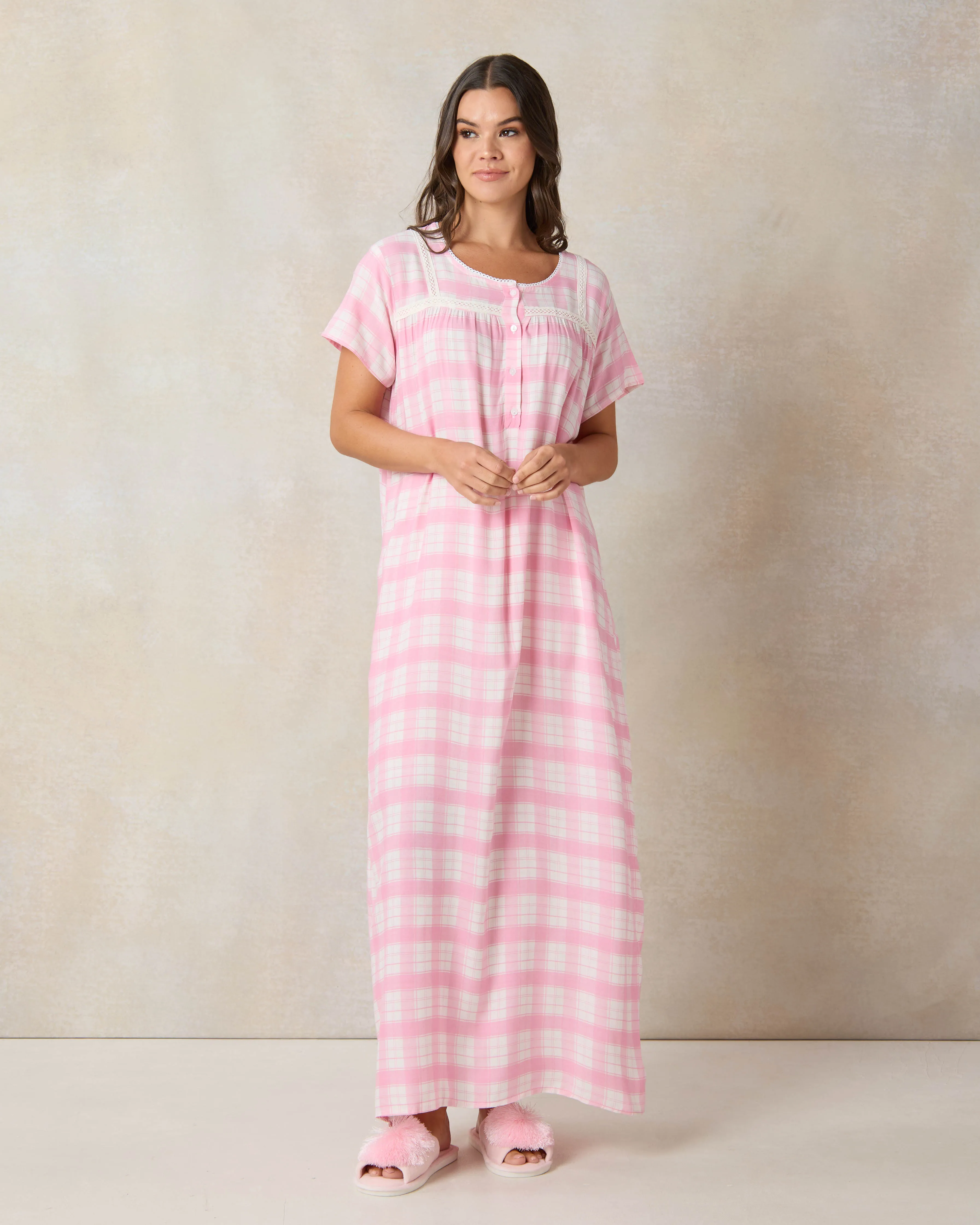 Women Pink Printed Nightgown sold by Redtag