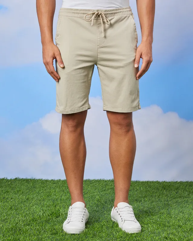 Men Beige Pull On Shorts sold by Redtag