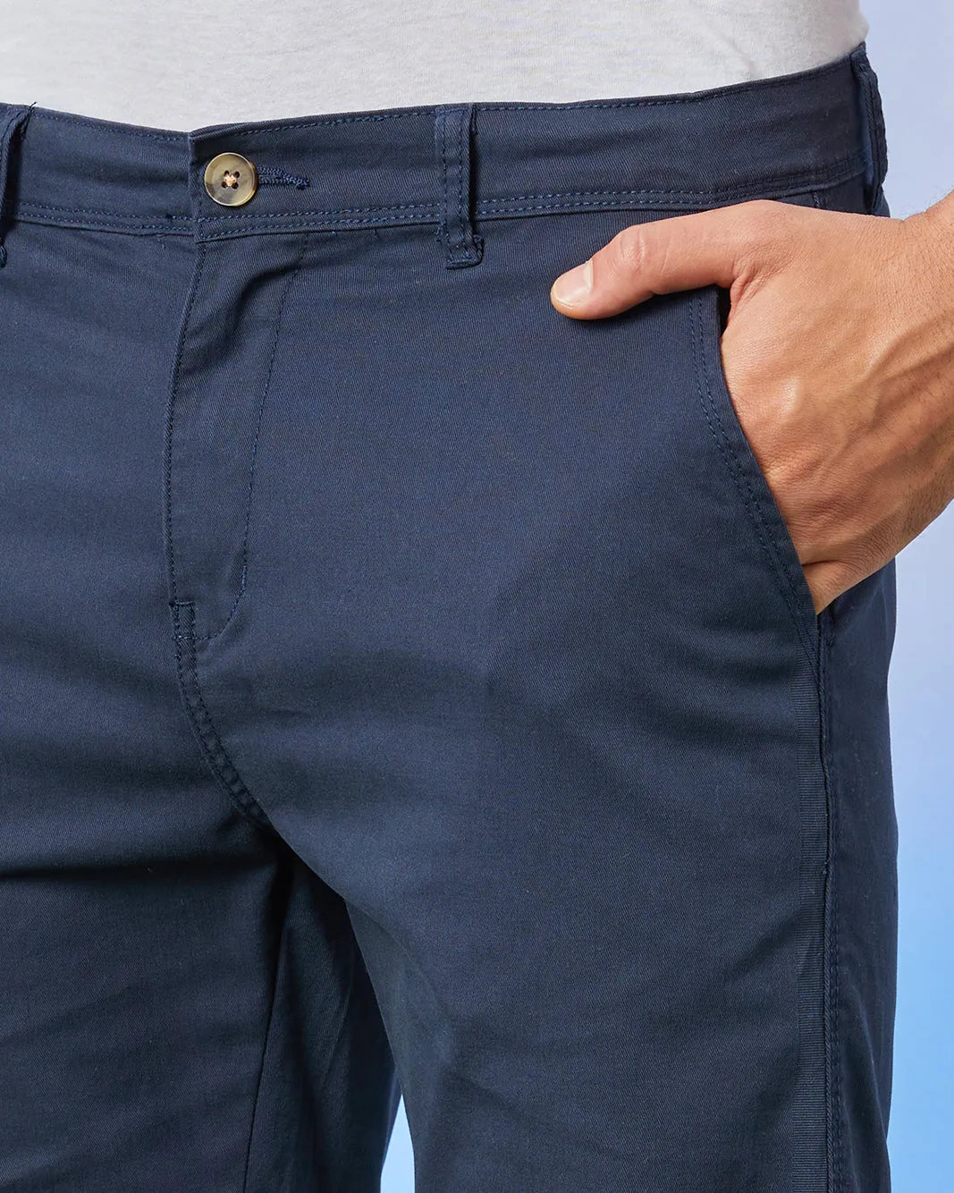 Men Navy Chino Shorts sold by Redtag product image thumbnail 4