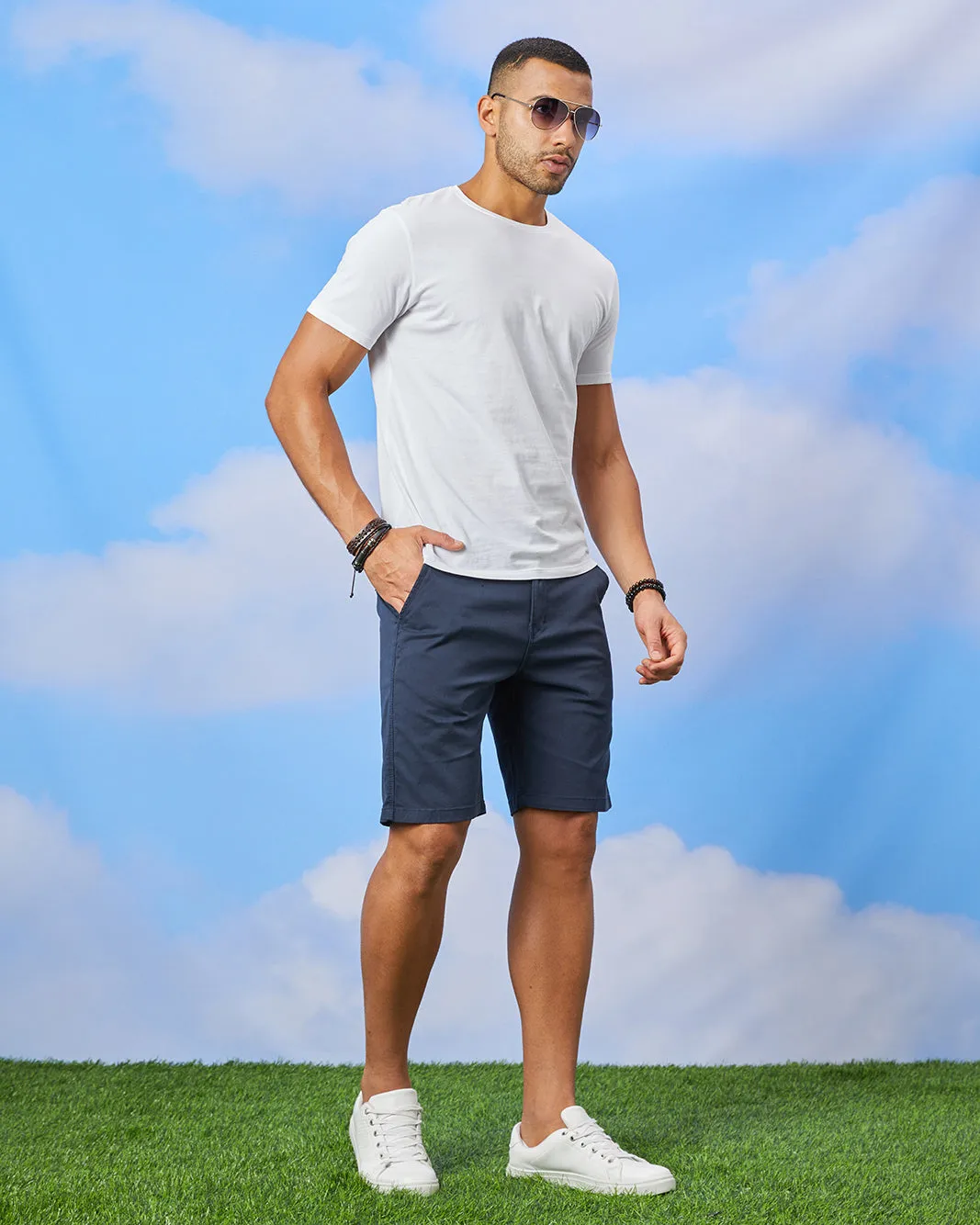 Men Navy Chino Shorts sold by Redtag product image thumbnail 2