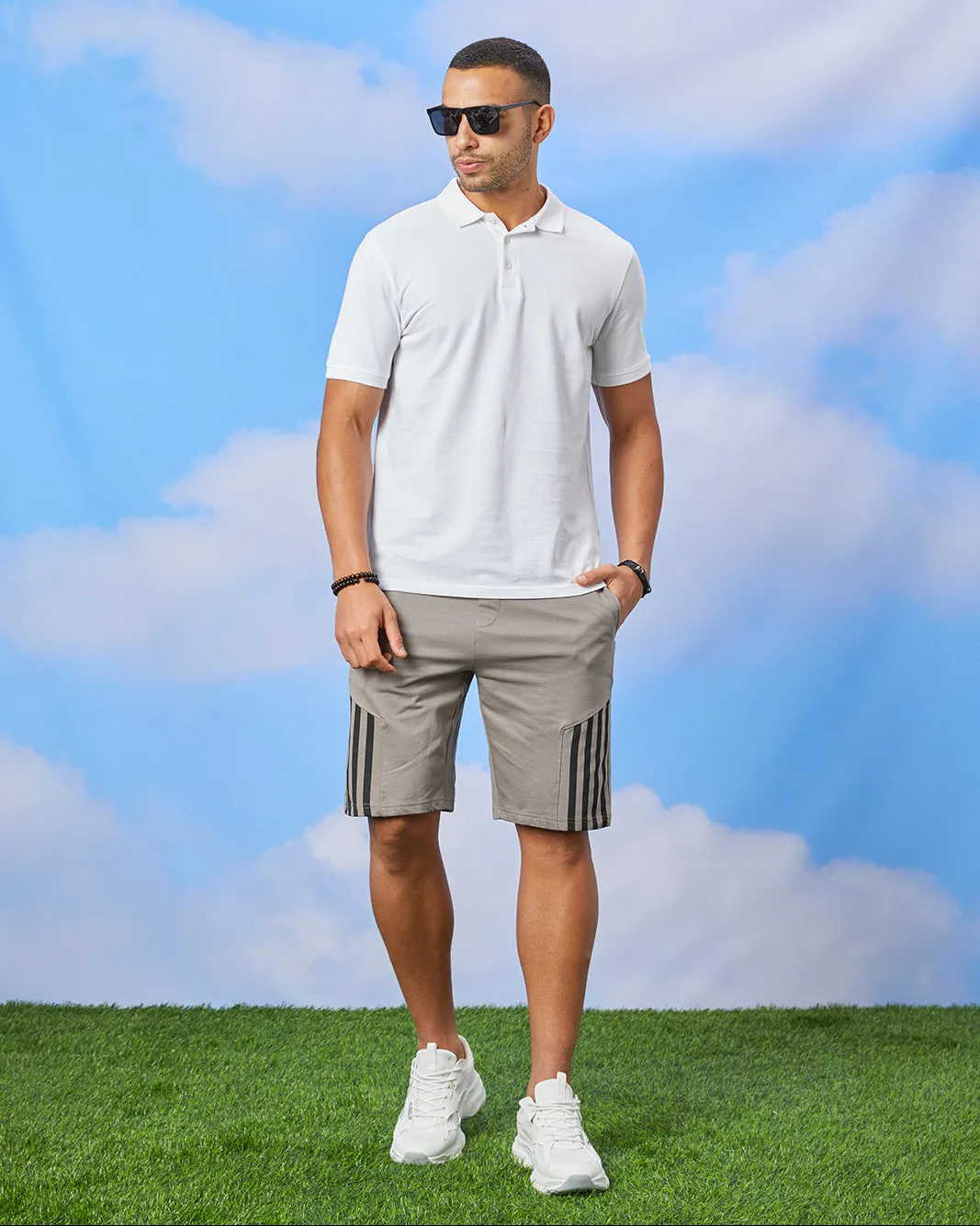 Men Grey Solid Active Shorts sold by Redtag product image thumbnail 2