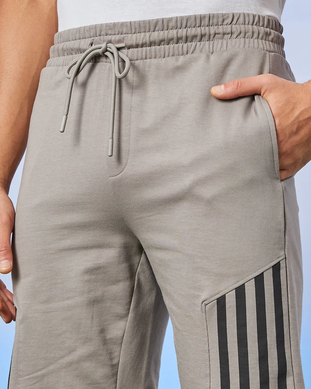 Men Grey Solid Active Shorts sold by Redtag product image thumbnail 4