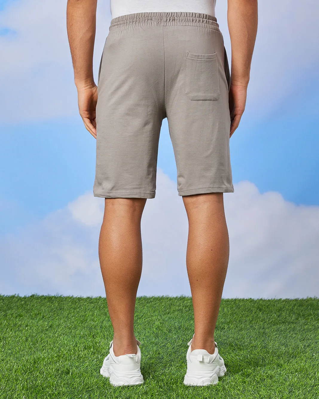 Men Grey Solid Active Shorts sold by Redtag product image thumbnail 3