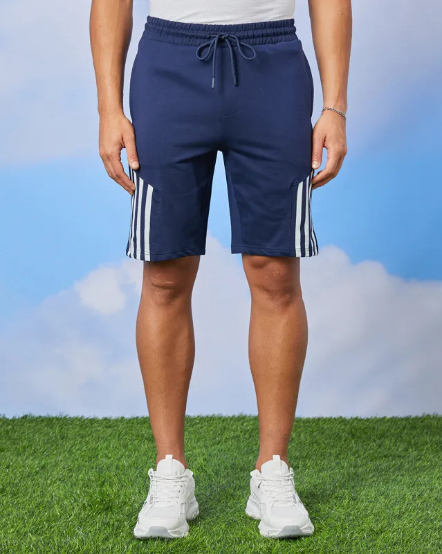 Men Navy Solid Active Shorts sold by Redtag