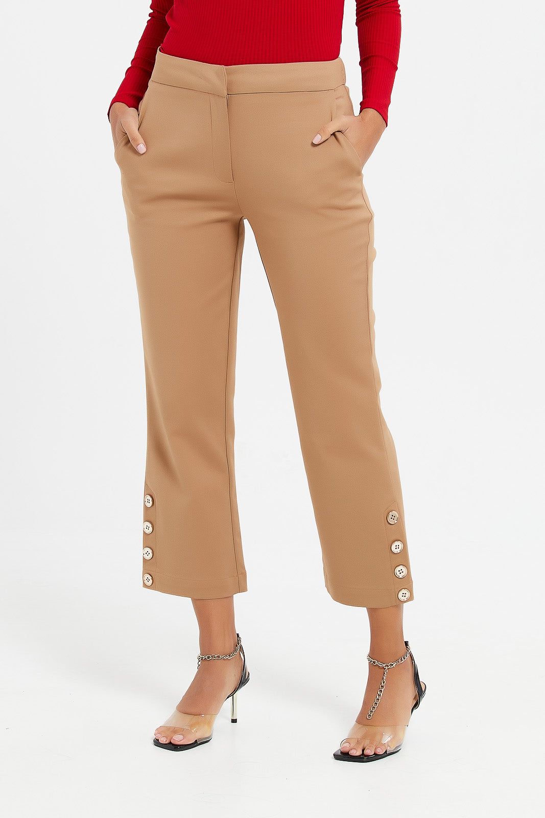 Women Beige High Waist Pants sold by Redtag