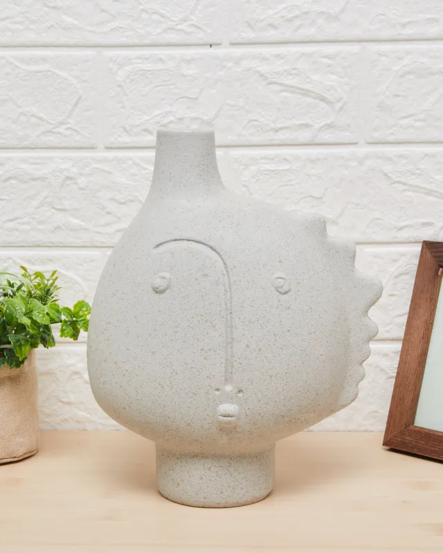 Beige Gaia Face Vase sold by Redtag