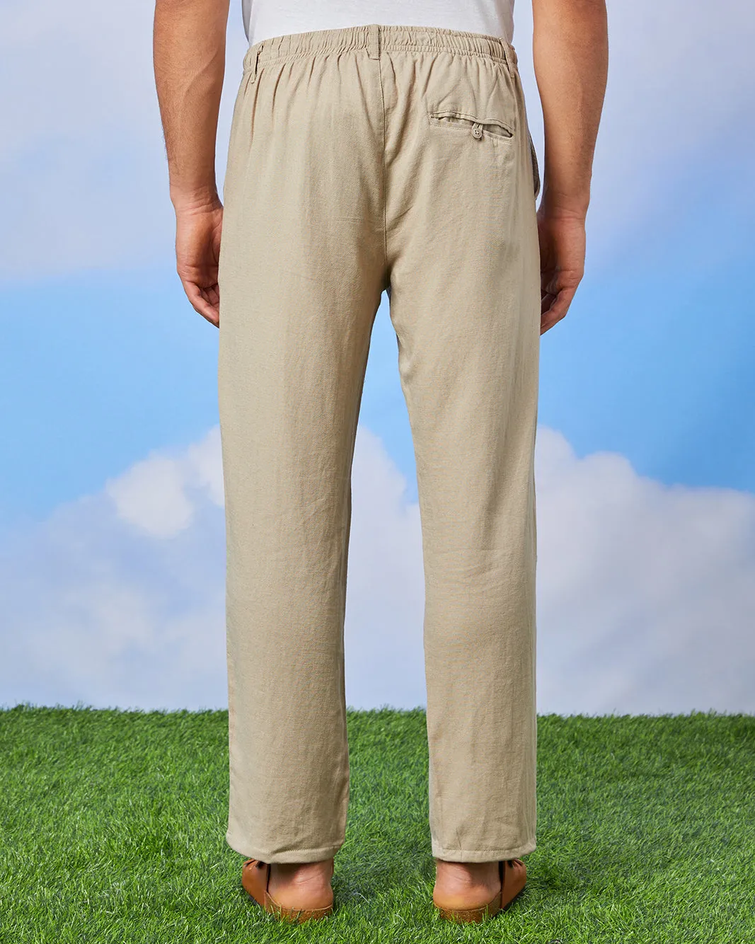 Men Beige Relax Fit Trouser sold by Redtag product image thumbnail 3