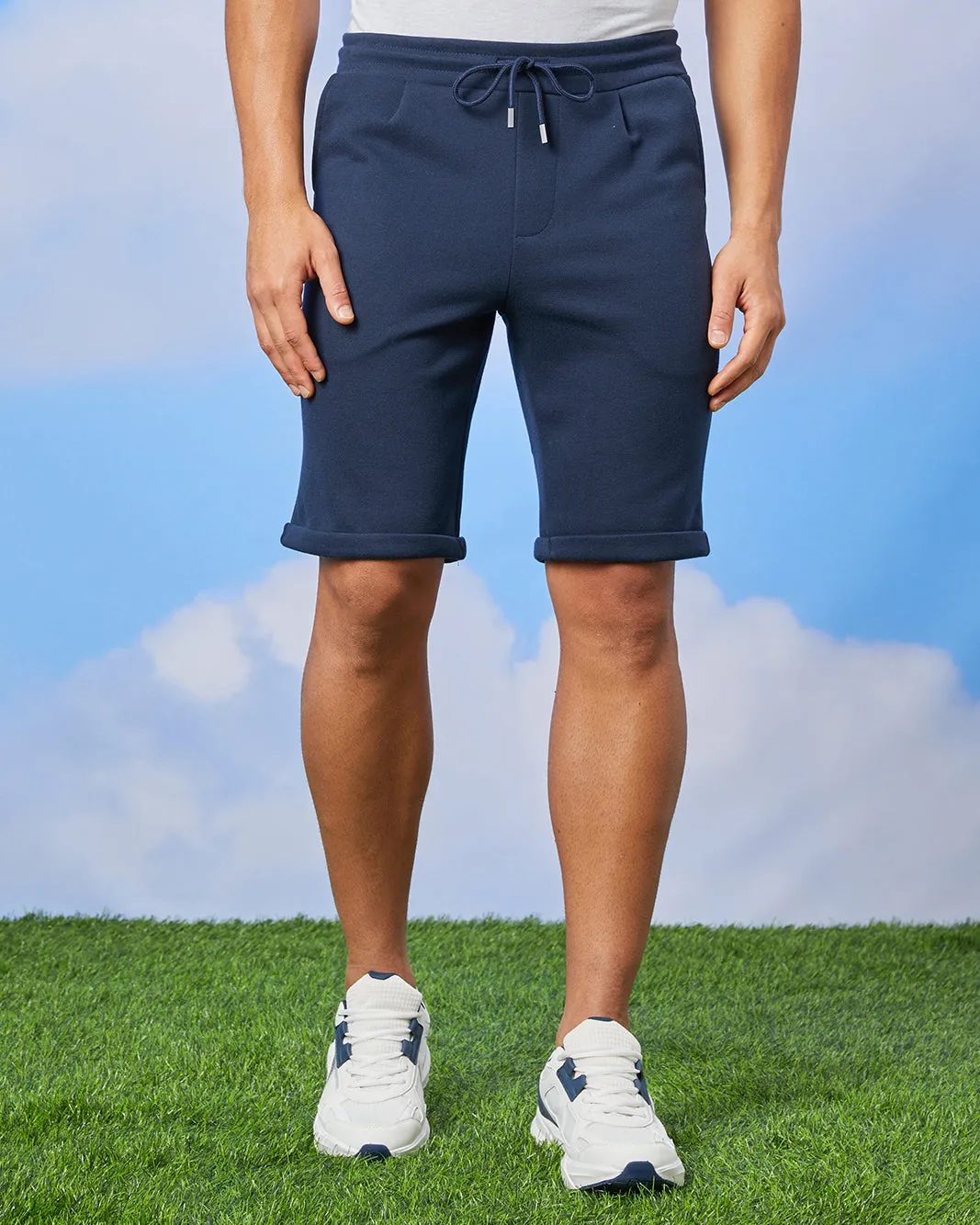 Men Navy Smart Shorts sold by Redtag