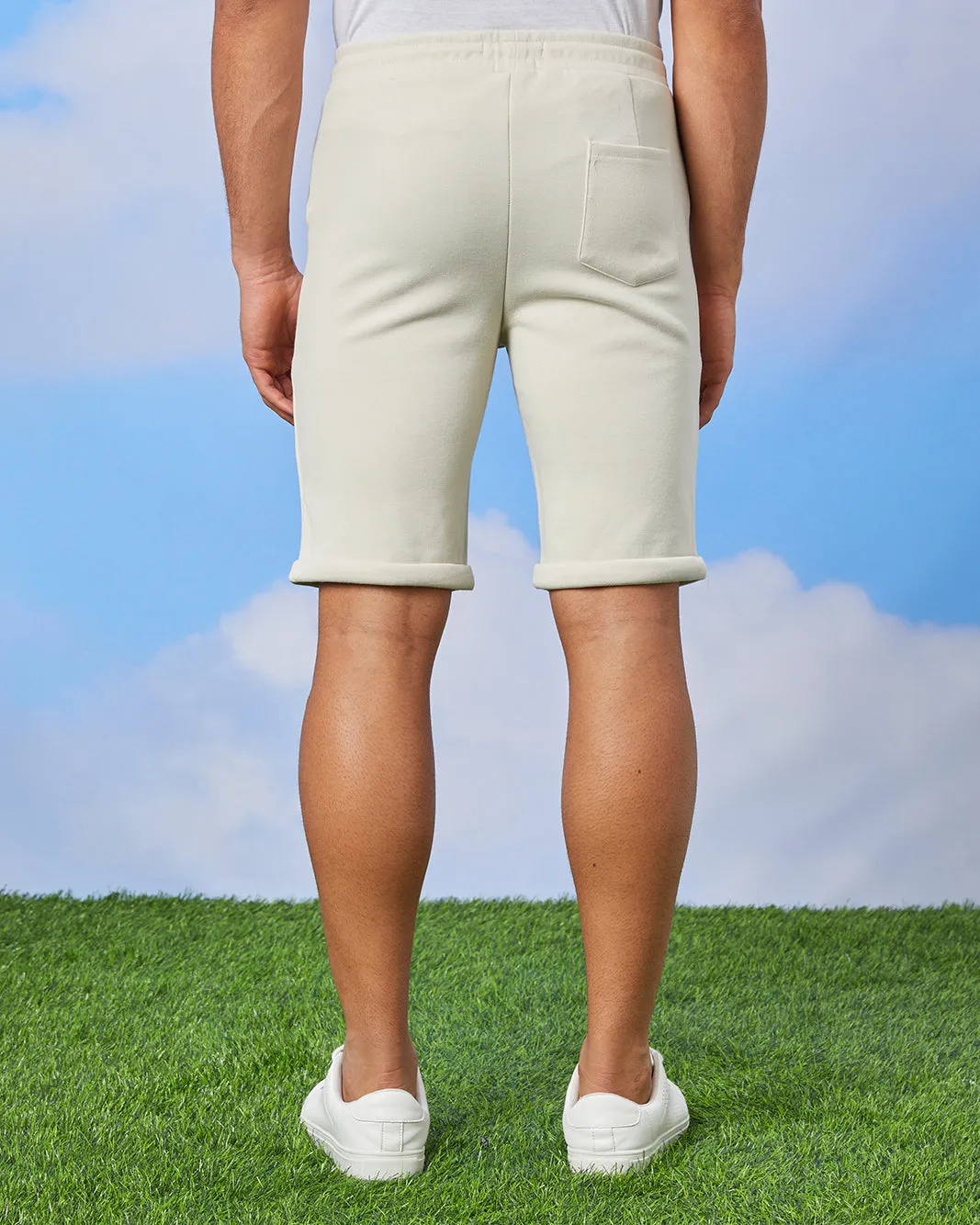 Men Beige Smart Shorts sold by Redtag product image thumbnail 3