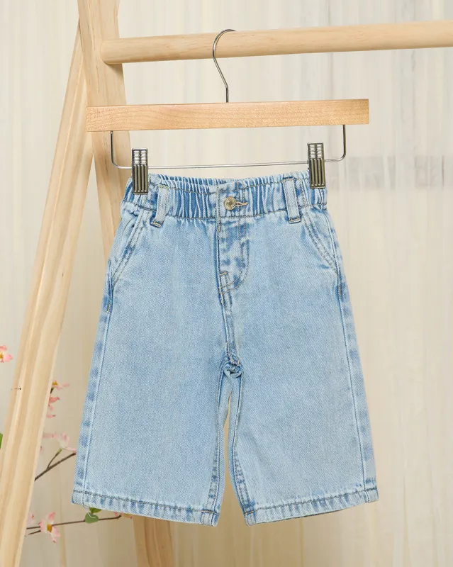 Infant Girls Blue Denim Short sold by Redtag
