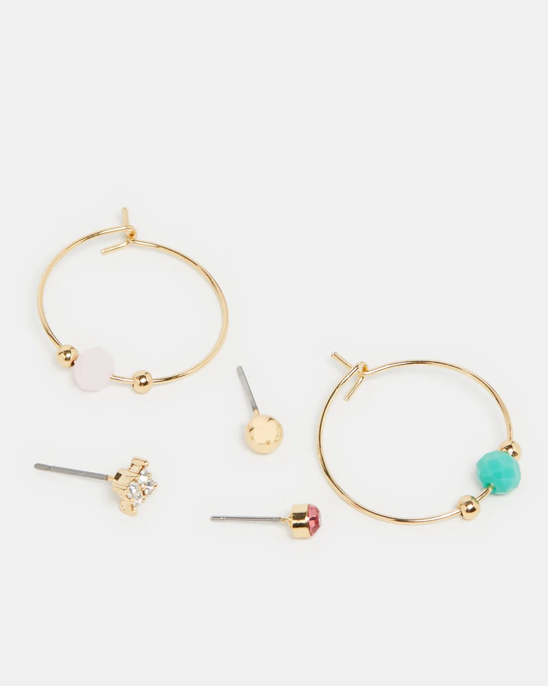 Women Gold Embellished Earrings (5 Pairs) sold by Redtag product image thumbnail 2