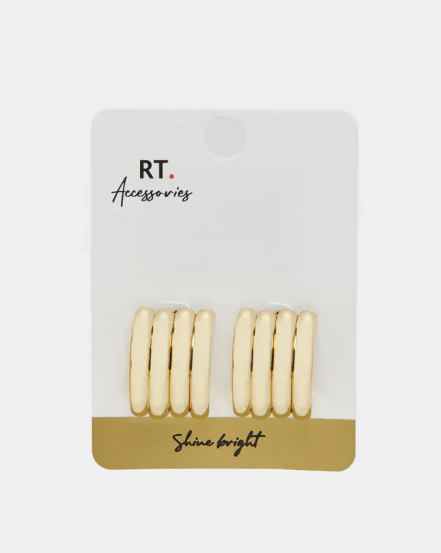Women Gold Embellished Earrings sold by Redtag