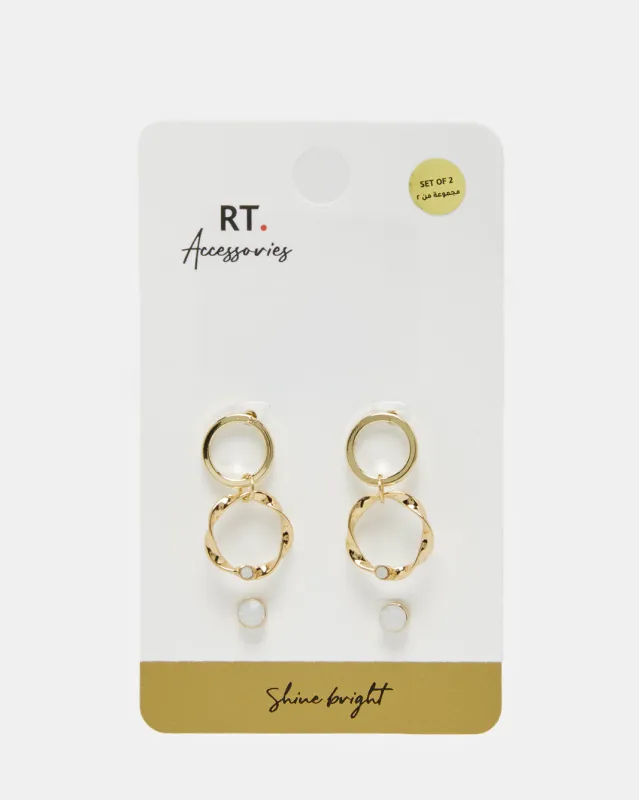 Women Gold Embellished Earrings (Pack of 4) sold by Redtag