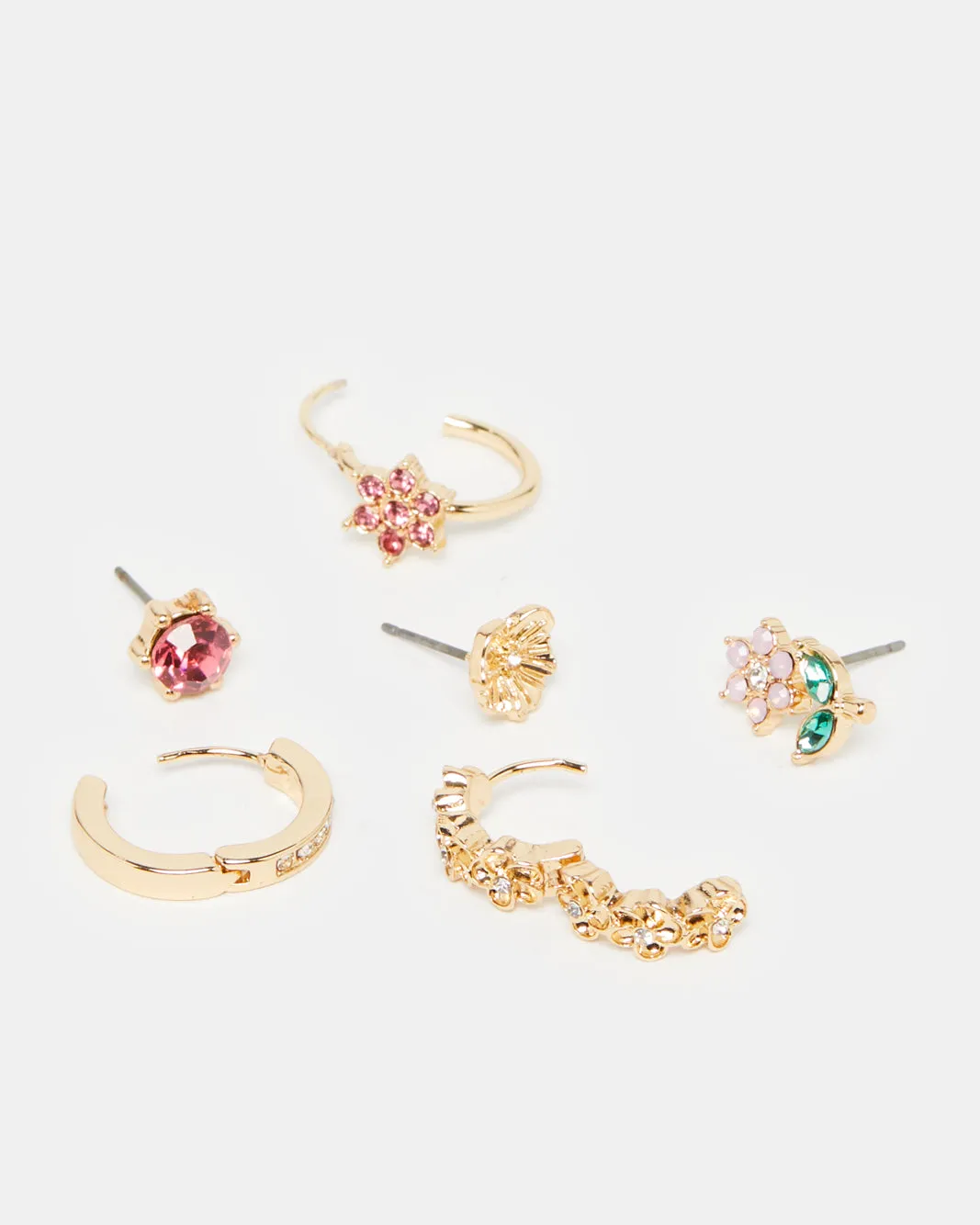 Women Gold Embellished Earring Set (6 Pairs) sold by Redtag product image thumbnail 2