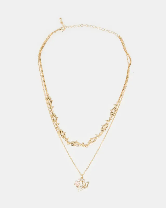 Women Gold Embellished Necklace sold by Redtag