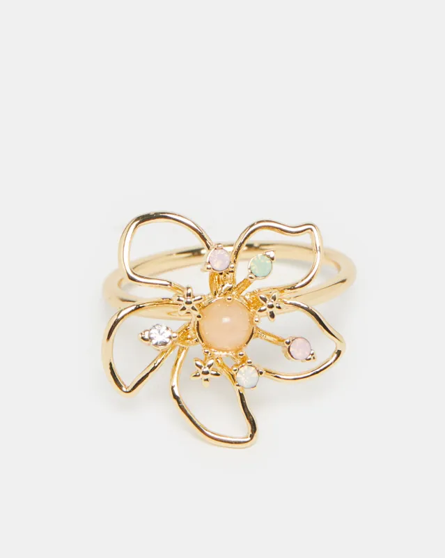 Women Gold Embellished Ring sold by Redtag
